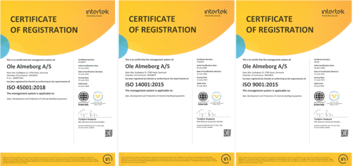 Certificate of registration